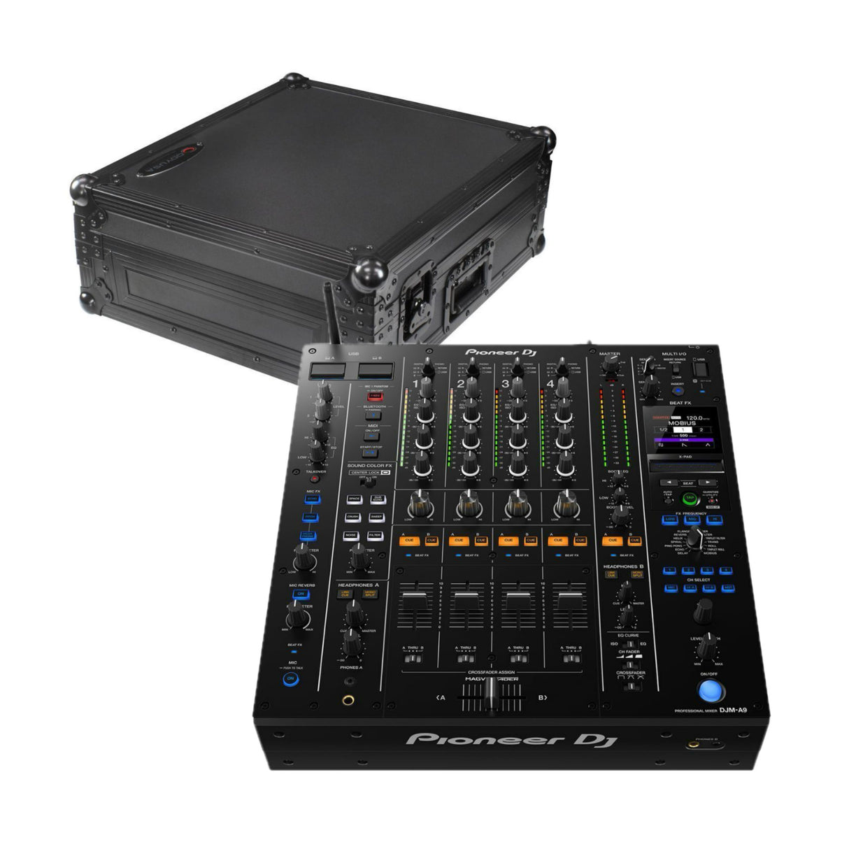 Pioneer DJ DJM-A9 4-Channel Professional DJ Mixer (Black) with Flight Case - 1