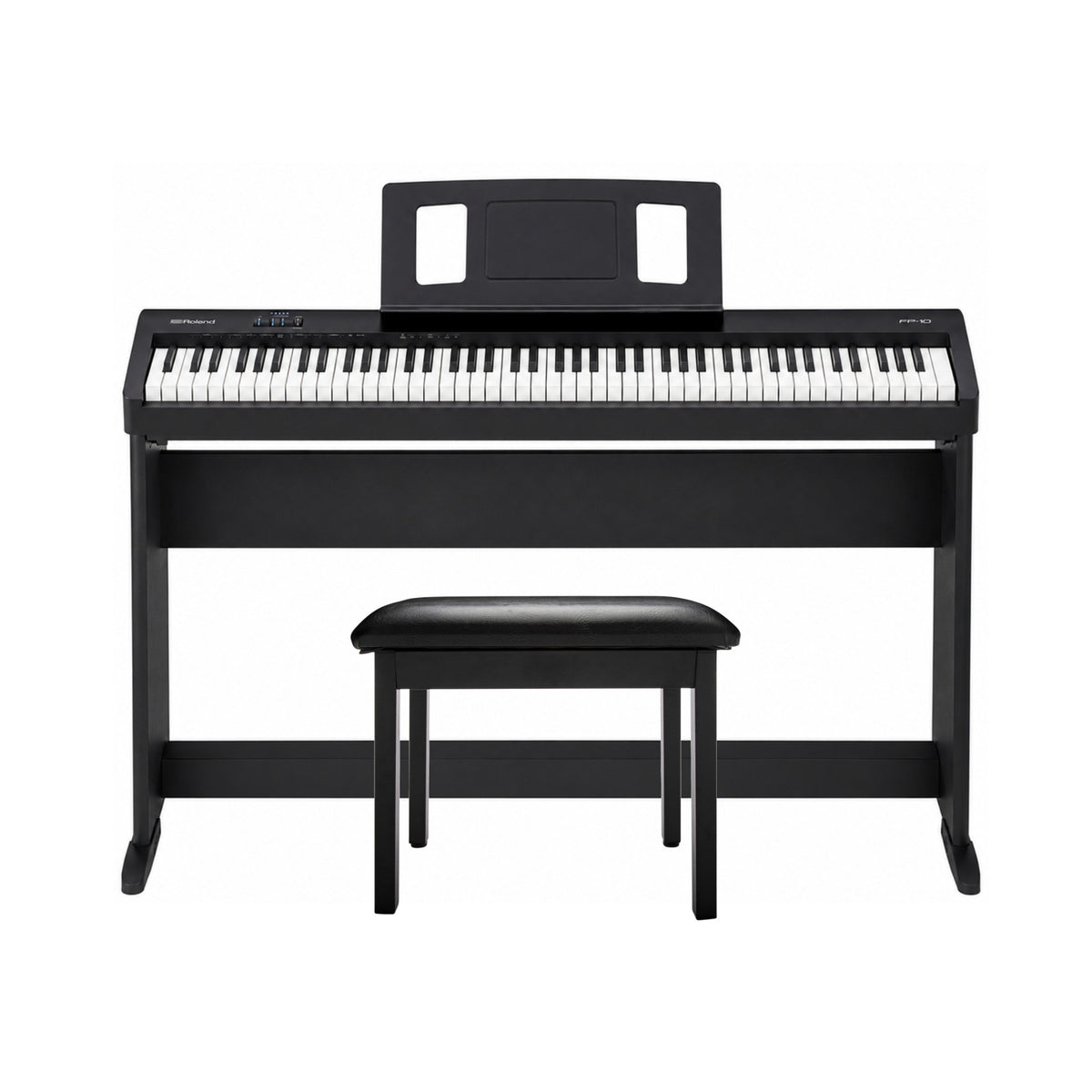 Roland FP-10 88-Key Entry-Level Digital Keyboard with Stand and Bench (Black) - 1