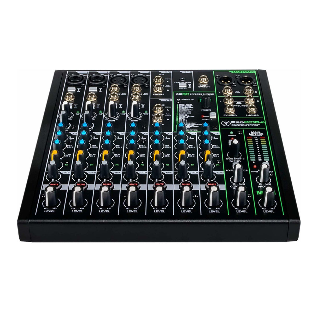 Mackie ProFX Series, Mixer - Unpowered, 10-Channel w/USB (ProFX10v3)