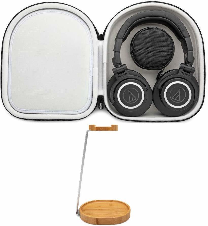 Audio-Technica ATH-M50X Headphones Bundle with Knox Gear Stand & Protective Case