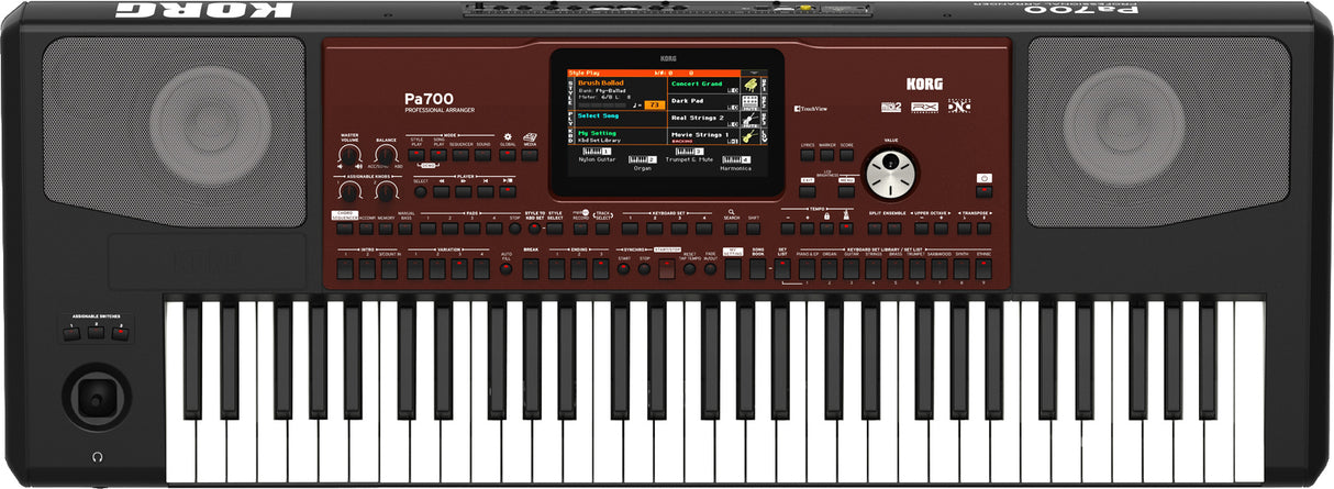 Korg PA700 61-Key Arranger Keyboard with Bench, Stand and Accessory Bundle