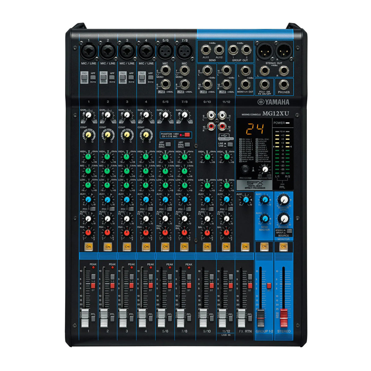 Yamaha MG12XU 12-Input 4-Bus Mixer Bundle with Cables