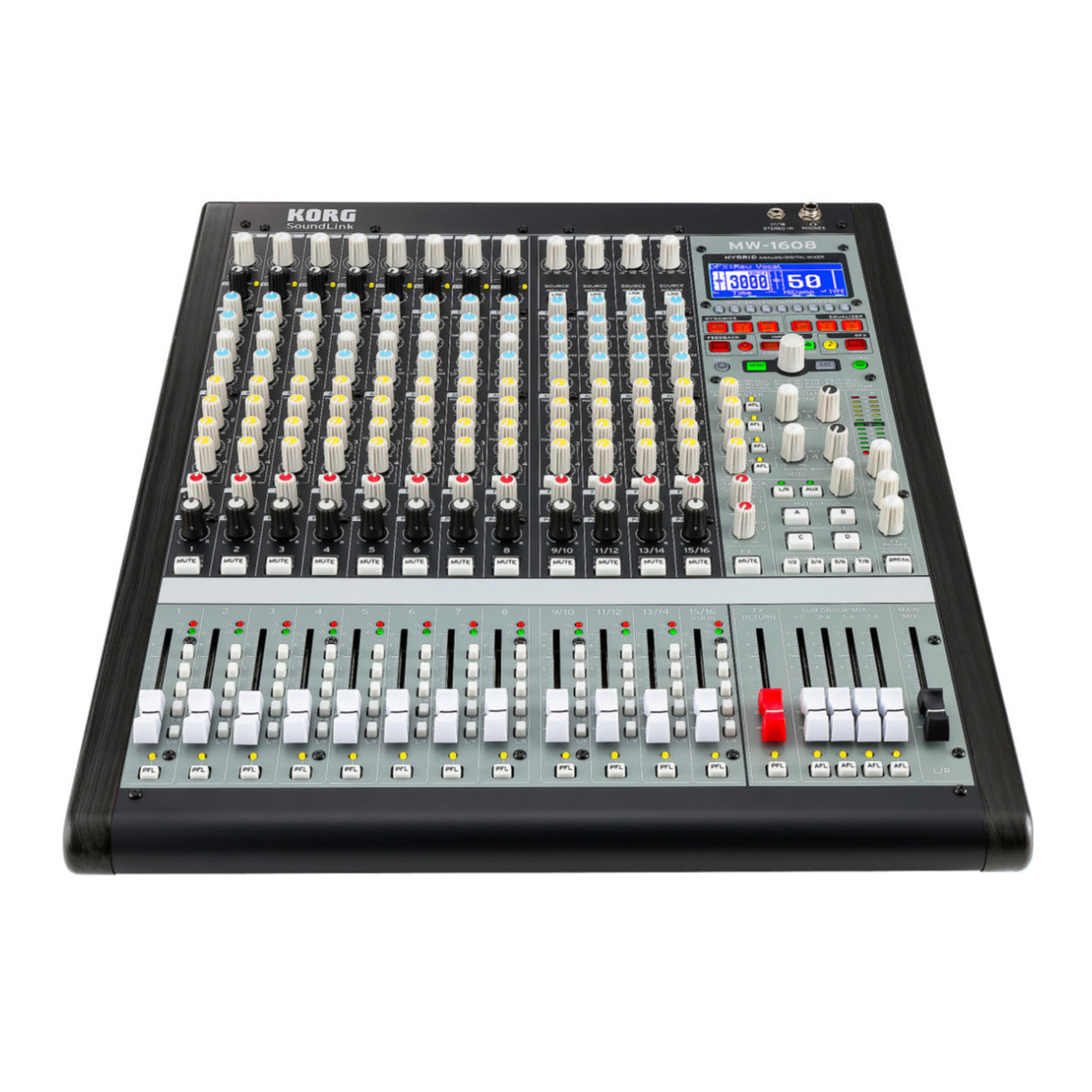 Korg SoundLink MW1608 16-Channel Hybrid Analog/Digital Mixer Bundle w/ Accessory