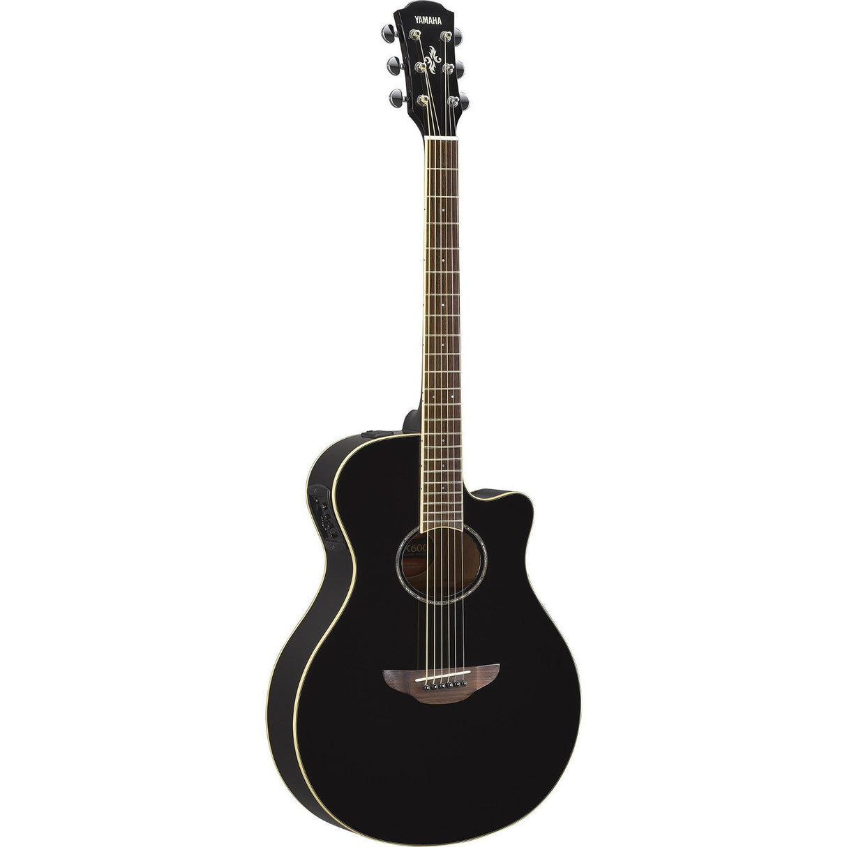 Yamaha APX600BL Thinline Acoustic-Electric Guitar (Black) with Stand Bunlde