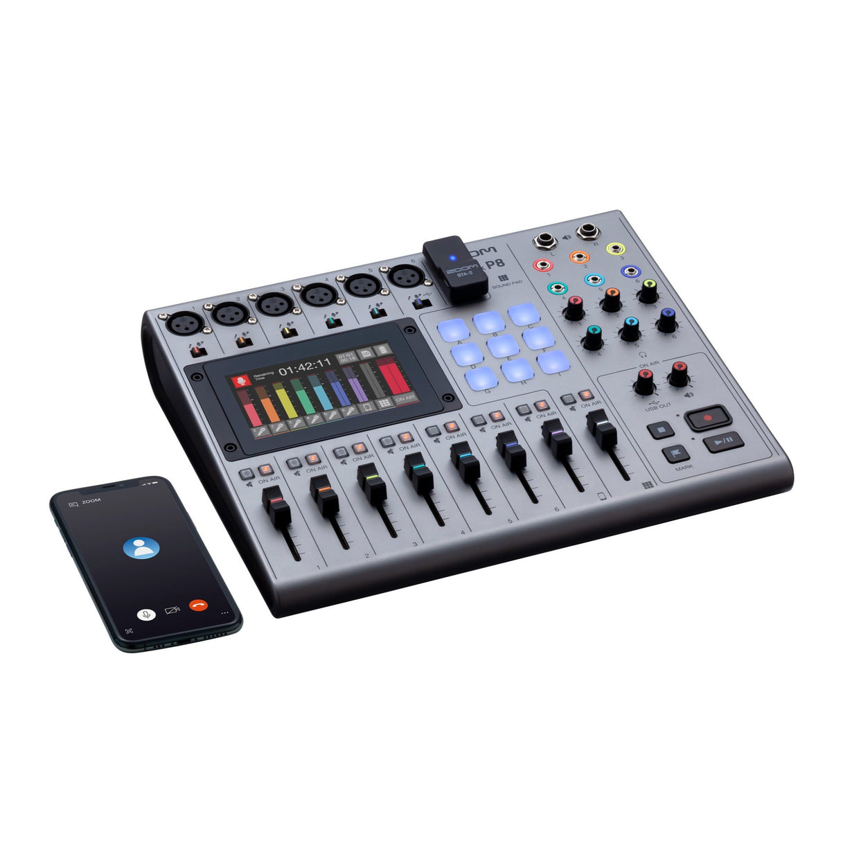 Zoom PodTrak P8 Podcasting Recorder with Microphone and Headphones Bundle