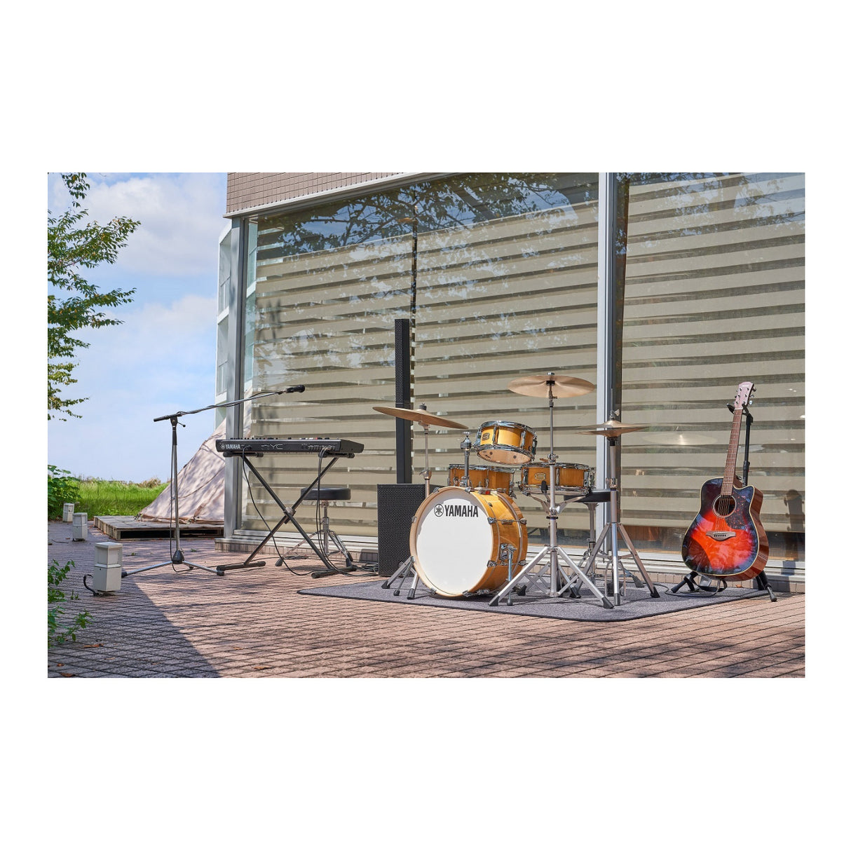 Yamaha SBP0F4H Stage Custom Hip 4-Piece Drum Shell Pack (Natural Wood)