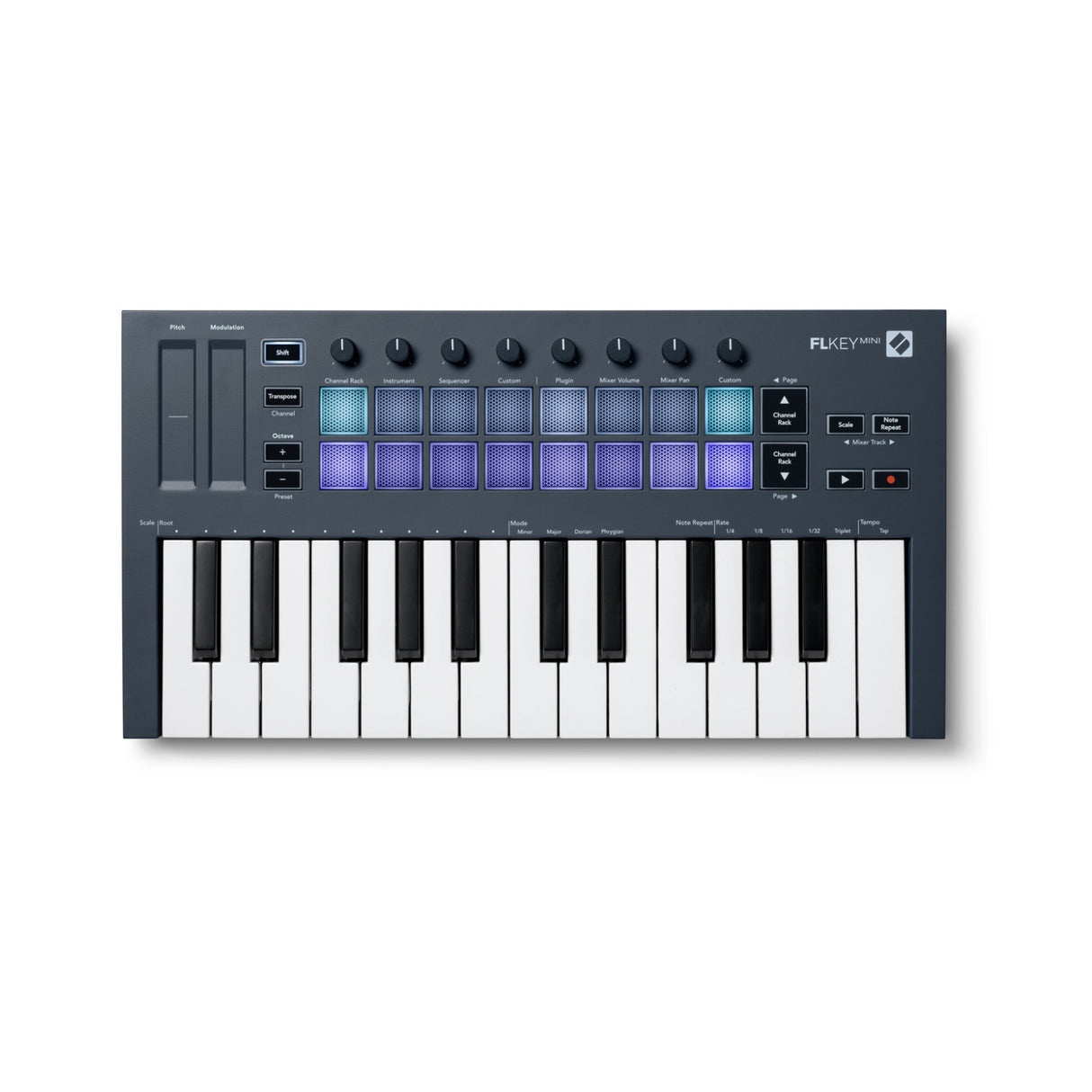 Novation FLkey Mini MIDI Keyboard Controller for FL Studio w/ Pedal and USB Hub