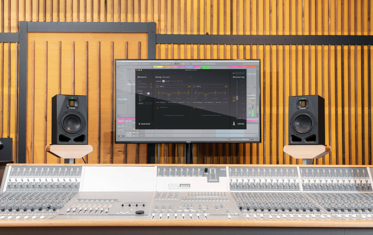 Adam Audio A7V Powered Two Way Studio Monitor 2 Pack with Mic Cable Bundle