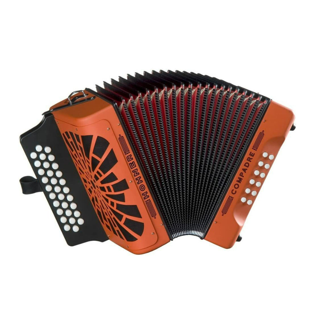 Hohner Compadre GCF Accordion (Orange) with Gig Bag
