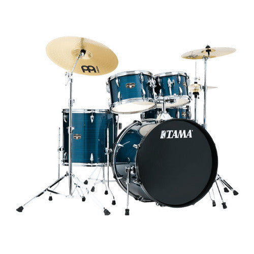 Tama Imperialstar 5-Piece Drum Kit with Meinl HCS Cymbals (Hairline Blue) Bundle