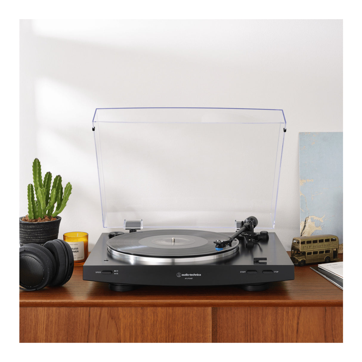 Audio Technica AT-LP3xBT Automatic Wireless Belt-Drive Turntable (Black) Bundle