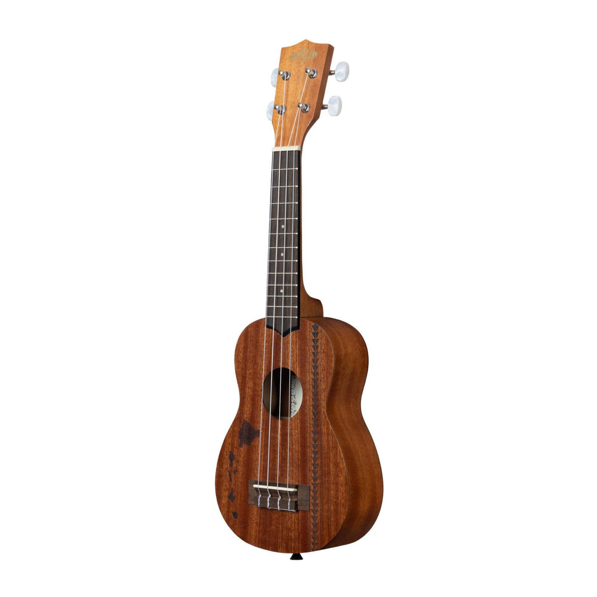 Kala Mahogany 4-String Soprano Ukulele (Hawaiian Islands and Tattoo Band)