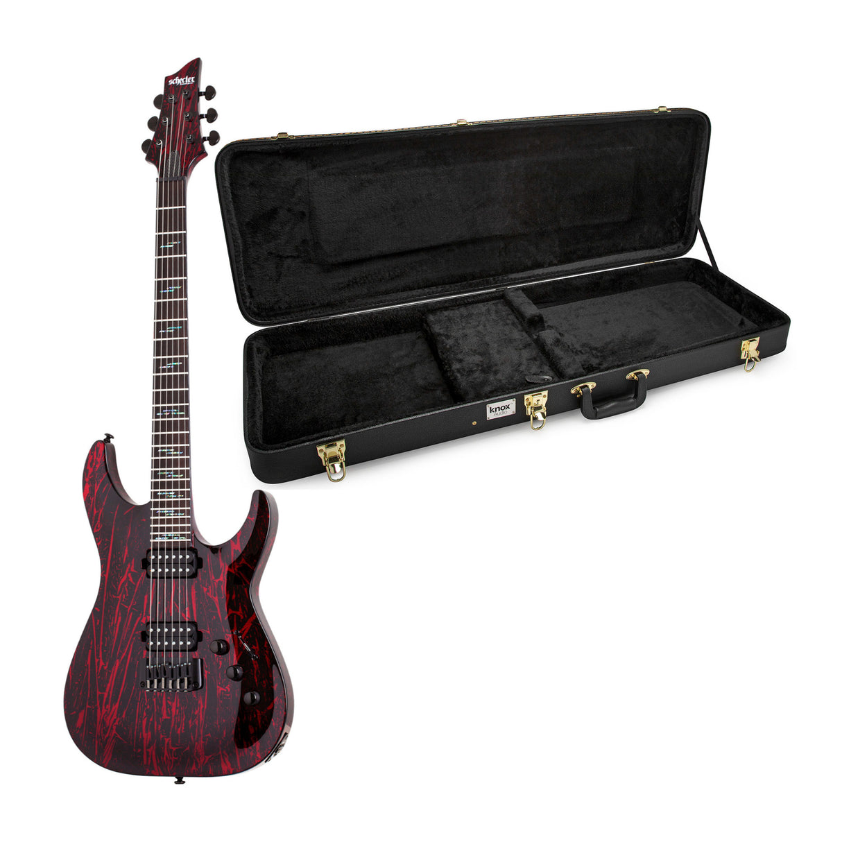 Schecter C-1 Silver Mountain Electric Guitar (Blood Moon) with Hard Shell Case