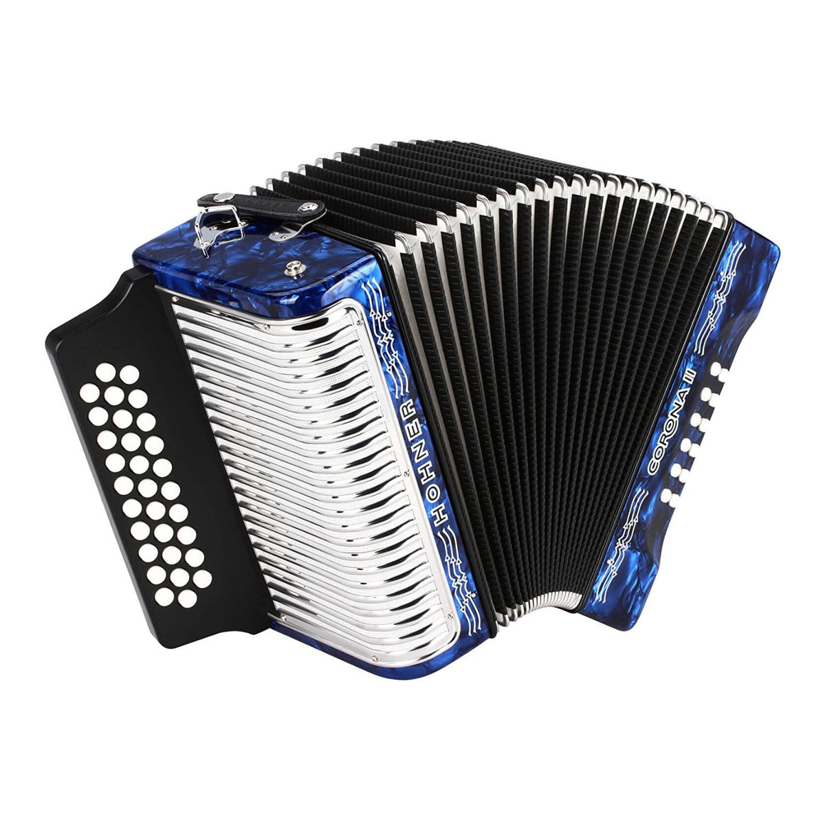 Hohner 3500GBL Corona II Diatonic Accordion (GCF Keys, Pearl Dark Blue)