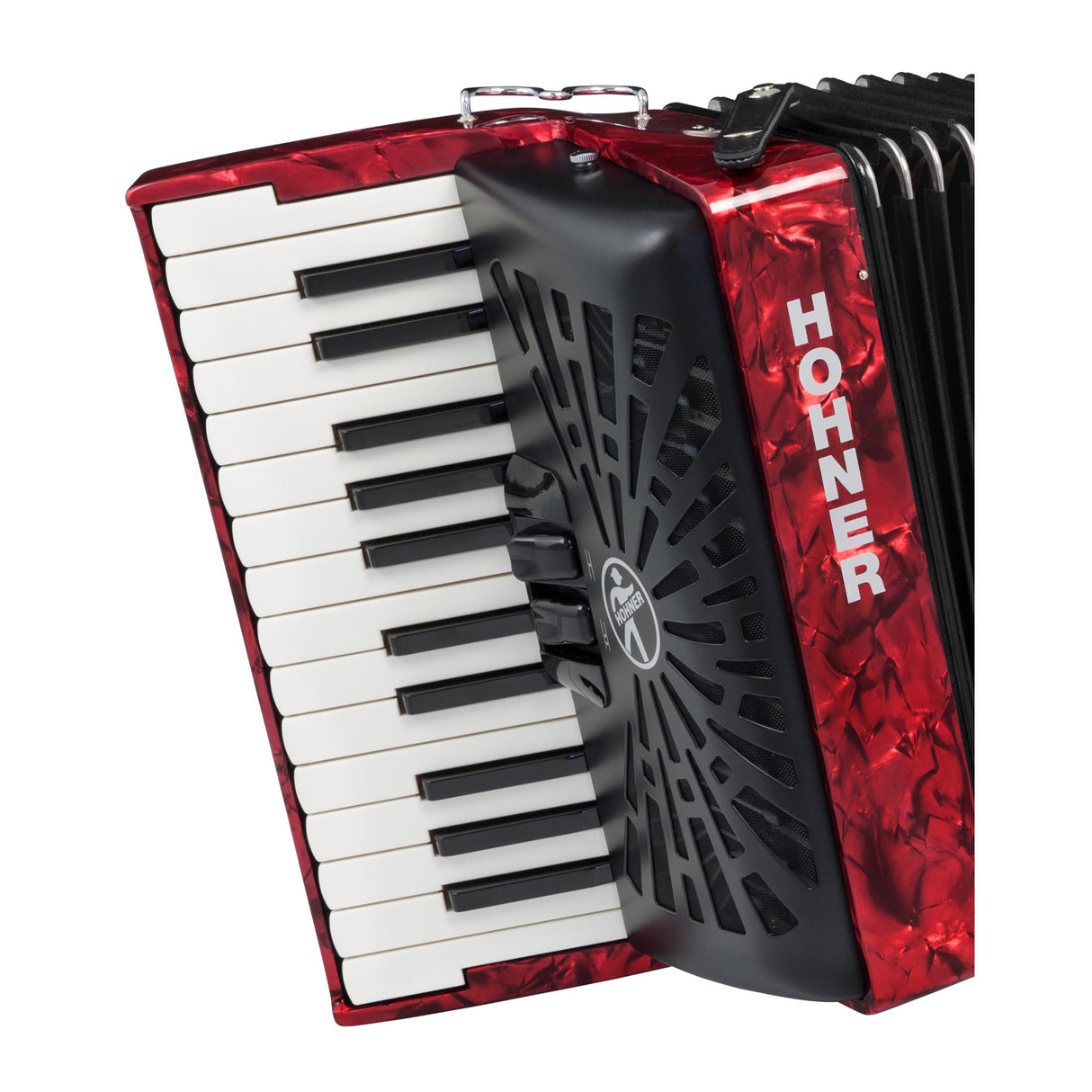 Hohner Bravo II 48 Chromatic Piano Key Accordion (Red)