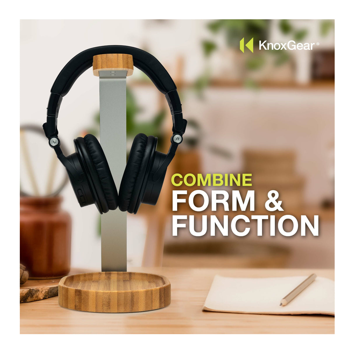 Knox Gear Wooden Headphone Stand (Bamboo Brown)