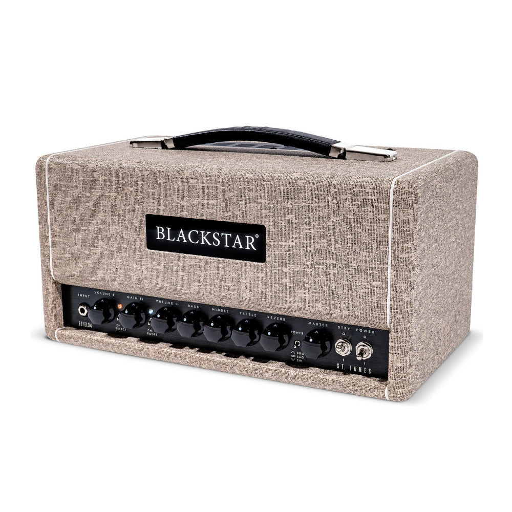 Blackstar St. James 50W Tube Amp Head (Fawn) with Blackstar Cabinet and Cables