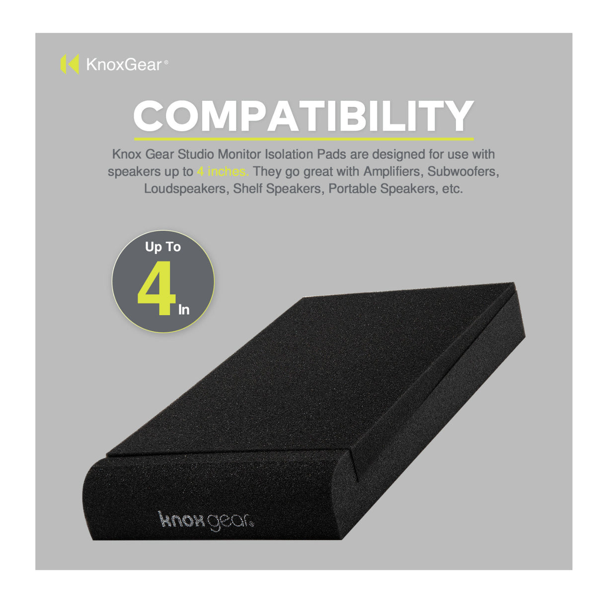 Knox Gear Studio Monitor Isolation Pads for 3-4-Inch Speakers (2-Pack)