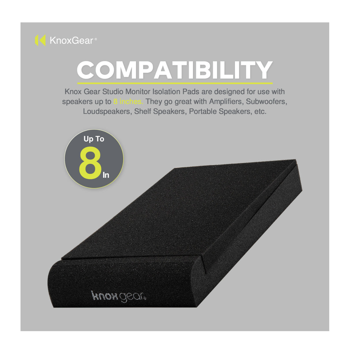 Knox Gear Studio Monitor Isolation Pads Suitable for 8 inch Speakers (2-Pack)