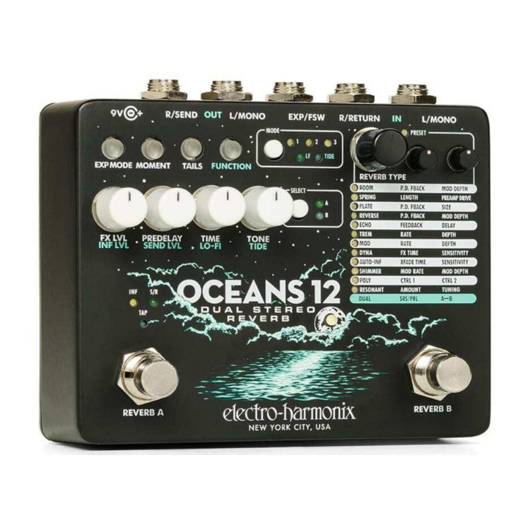Electro-Harmonix Oceans 12 Dual Stereo Reverb Pedal