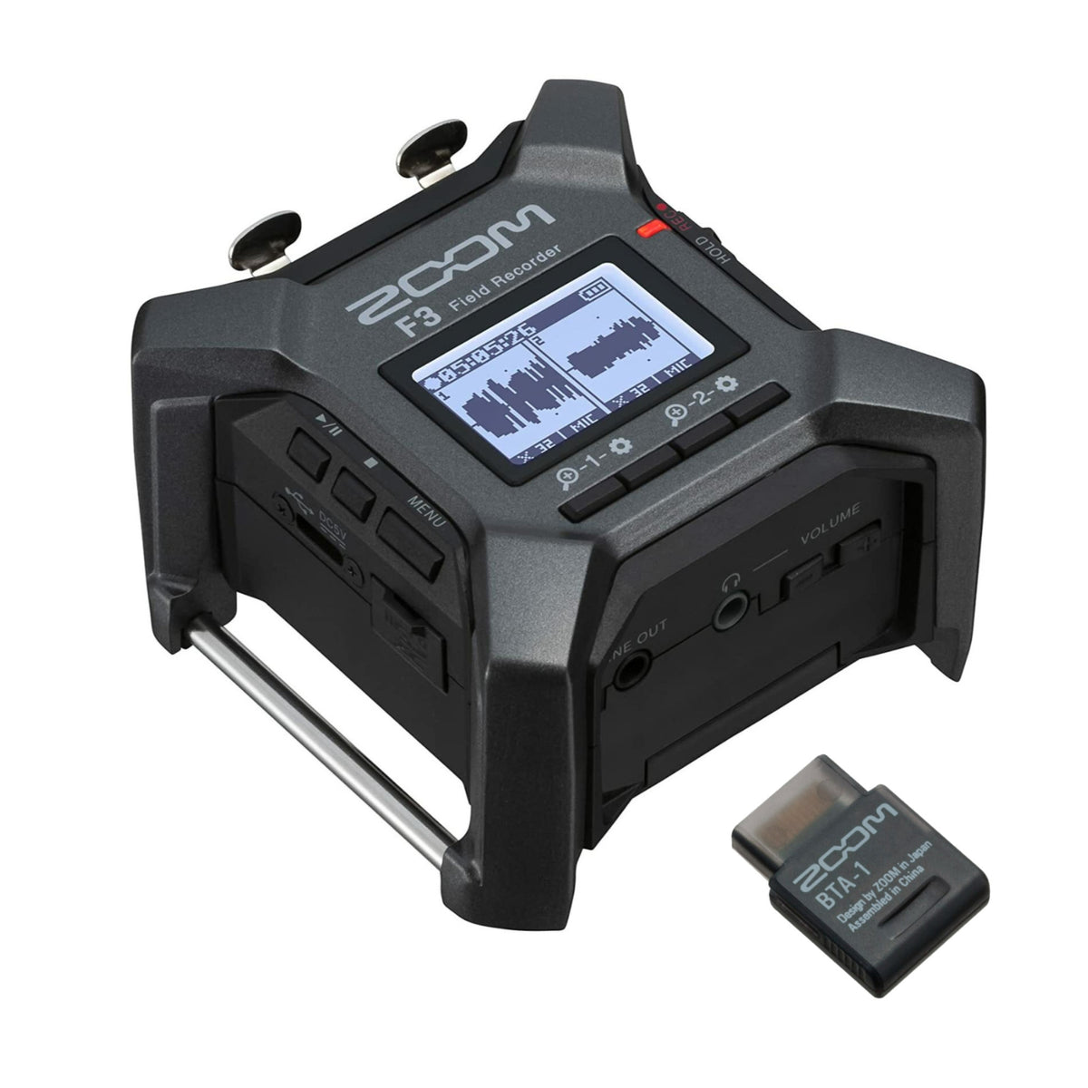 Zoom F3 Digital Multitrack Field Recorder with ZBTA1-ZOOM Bluetooth Adapter (Open Box)