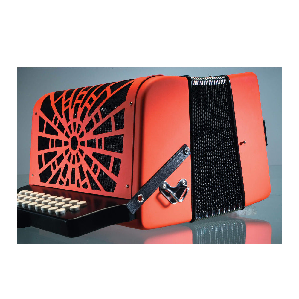 Hohner Compadre FBbEb Musica Tipica Series Accordion with Gig Bag (Orange)