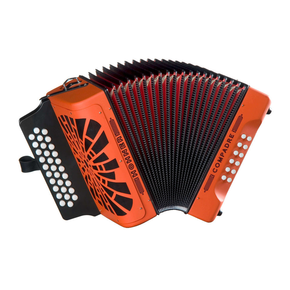 Hohner Compadre FBbEb Musica Tipica Series Accordion with Gig Bag (Orange)