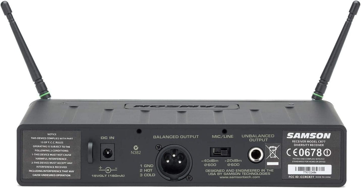 Samson AirLine 77 AH7 Wireless Fitness Headset Microphone System (K2490.975 MHz)