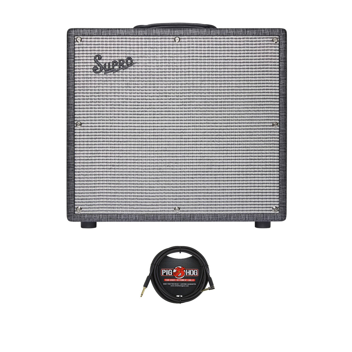 Supro 1695TJ Black Magick 1x12 25W Tube Combo Amp (Black Rhino) w/ Guitar Cable
