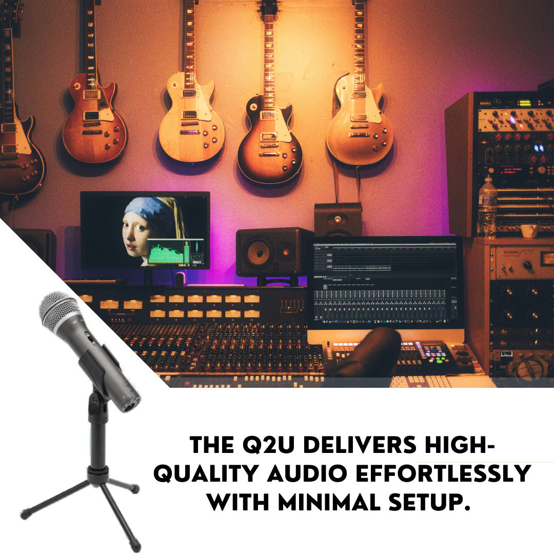 Samson Q2U Handheld Dynamic USB Microphone Recording and Podcasting Pack (Black)