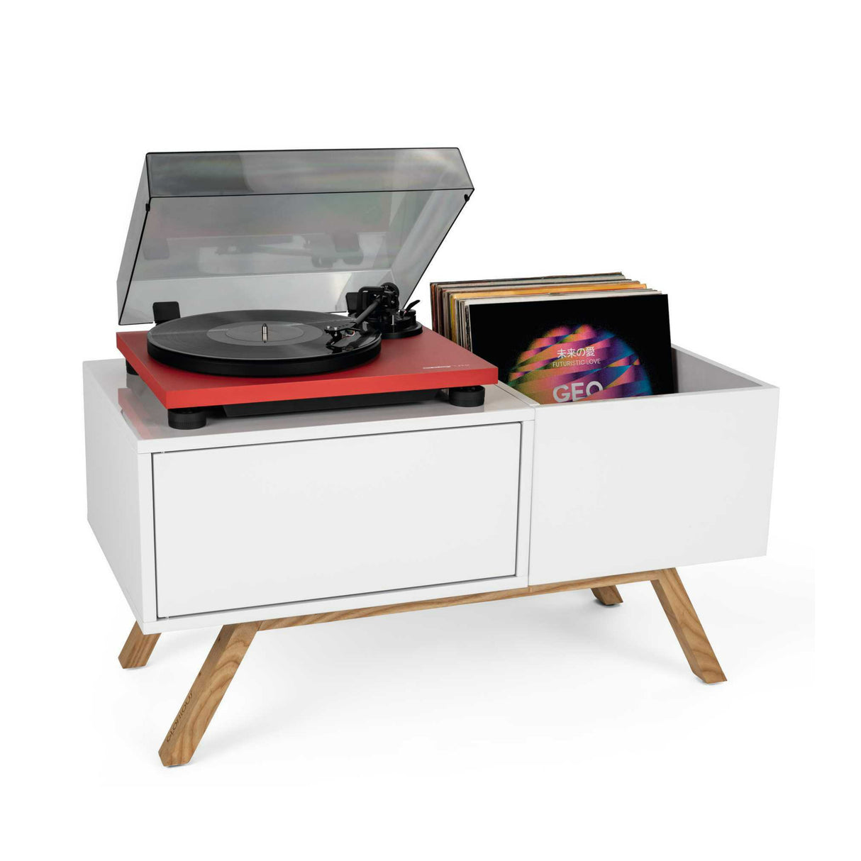 Glorious Turntable Lowboard, Solid Ashwood with Shock-Absorbent Rubber Feet