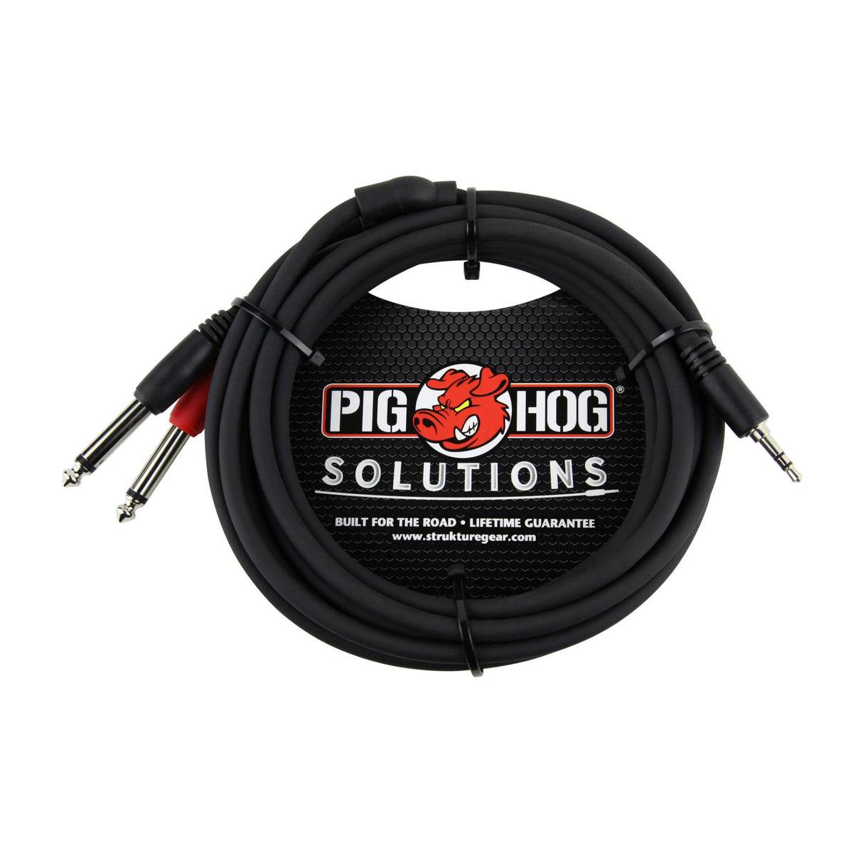 Pig Hog Solutions 10-Feet Stereo Breakout Cable (3.5 mm to Dual 1/4-Inch, Male)