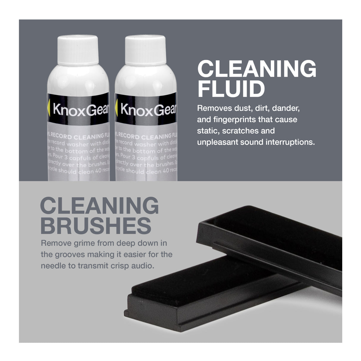Knox Gear Vinyl Record Cleaning Kit to Reduce Static and Skips