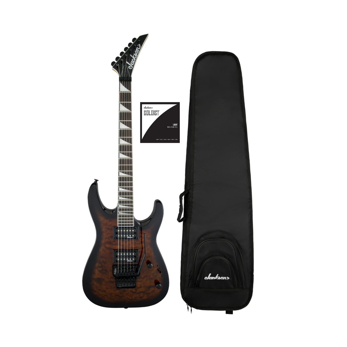 Jackson JS Series Dinky Arch Top JS32Q Guitar (Dark Sunburst) w/Bag and Strings