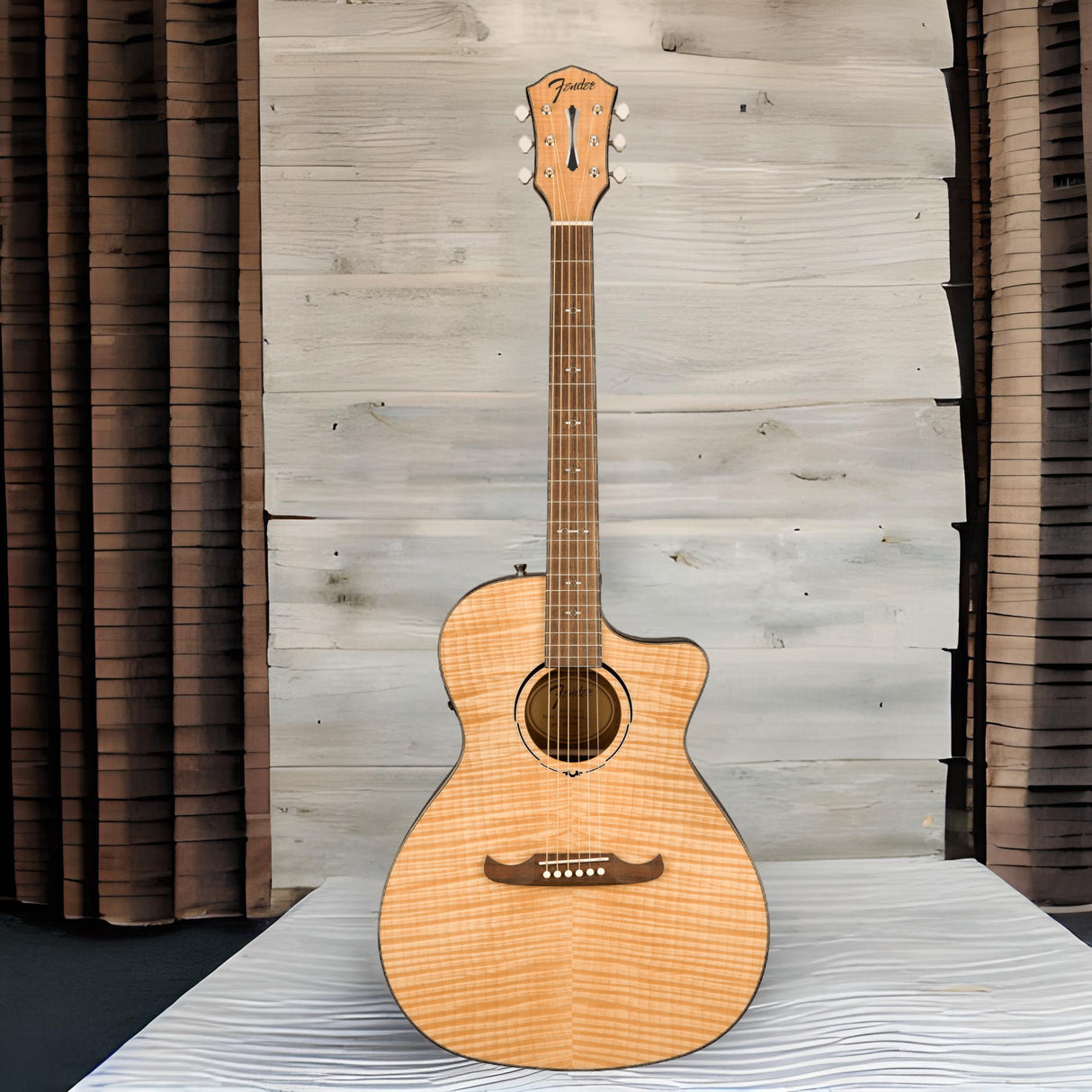 Fender FA-345CE Auditorium 6-String Acoustic Guitar (Natural)