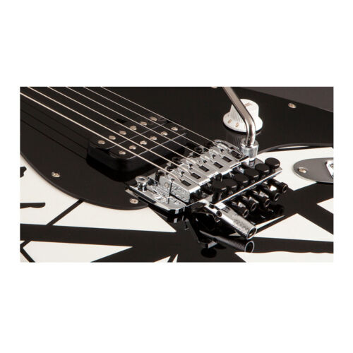 EVH Striped Series 6-String Electric Guitar (White with Black Stripes)