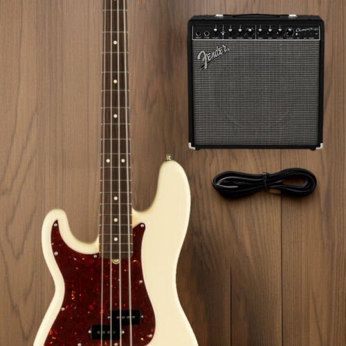 Fender American Professional II Bass 4-String Guitar Left-Handed (Olympic White)