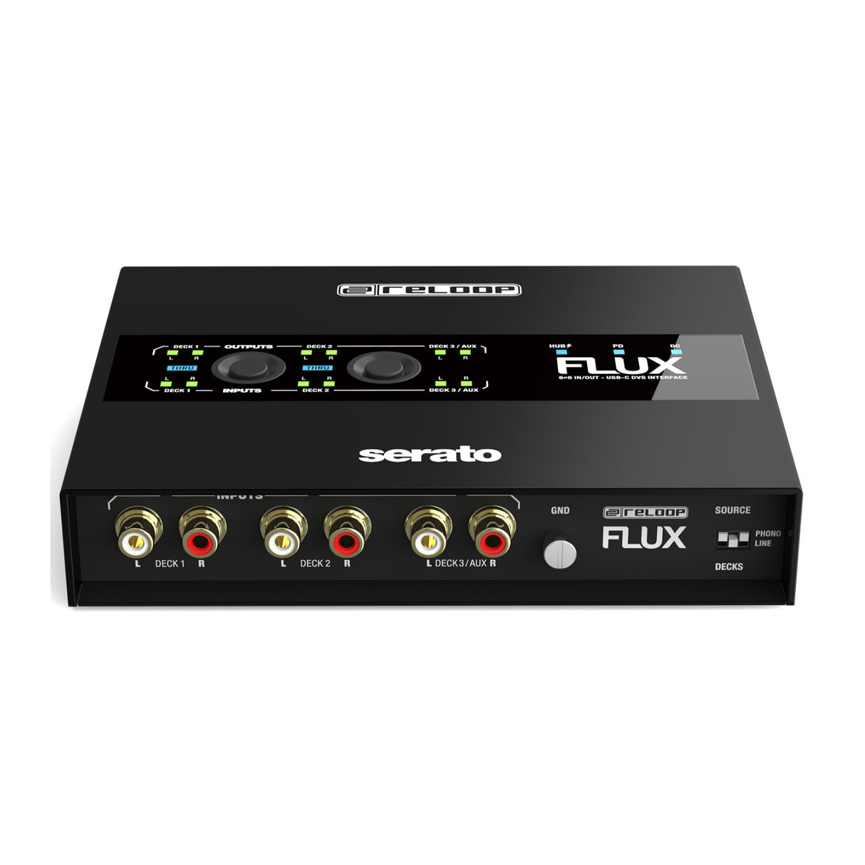 Reloop Flux 6x6 In/Out USB-C DVS Flexible, Robust, and Roadworthy Interface