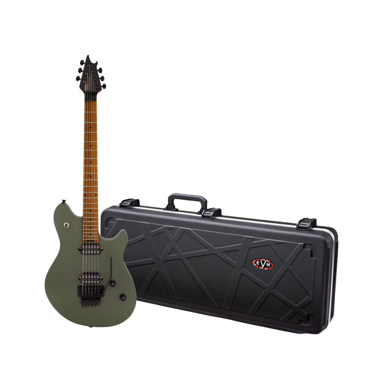 EVH Wolfgang Standard 6-String Electric Guitar (Army Drab) with HardShell Case