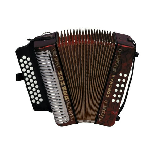 Hohner 3500FR Corona II Diatonic Accordion (FBEb Keys, Pearl Red)