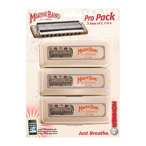 Hohner Marine Band 1896 Pro Pack 3-Piece Diatonic Harmonicas