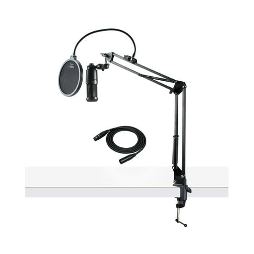 Audio-Technica AT2020 Condenser Studio Microphone with Knox Filter and Boom Arm