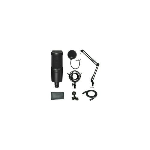 Audio-Technica AT2020 Microphone with Filter, Boom Arm, Cable and Shock Mount