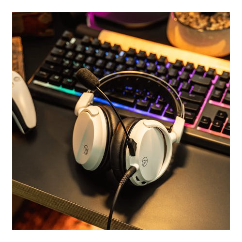 Audio-Technica ATH-GL3 High-Fidelity Closed-Back Gaming Headset (White)