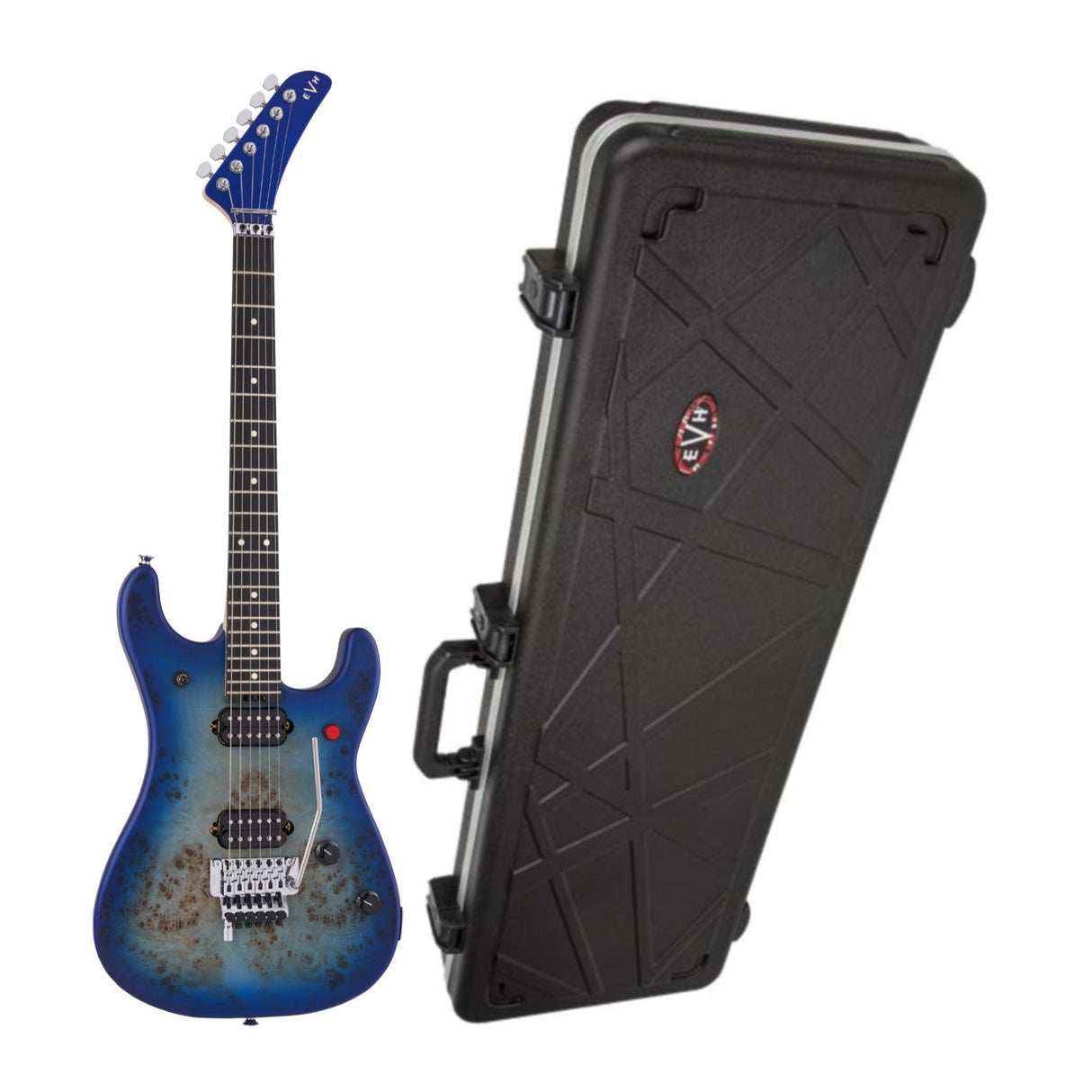 EVH 5150 Series Deluxe Poplar Burl Electric Guitar (Aqua Burst) with Case