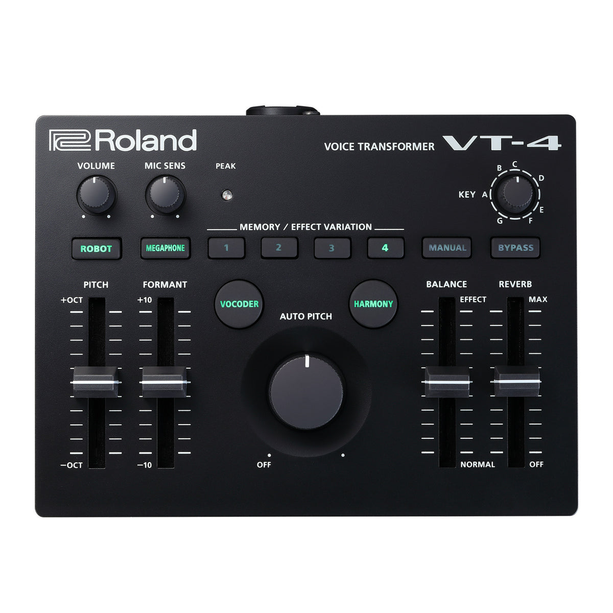 Roland VT-4 Compact 5 Hour Battery Life MIDI Control Vocal Transformer (Black) (Open Box)