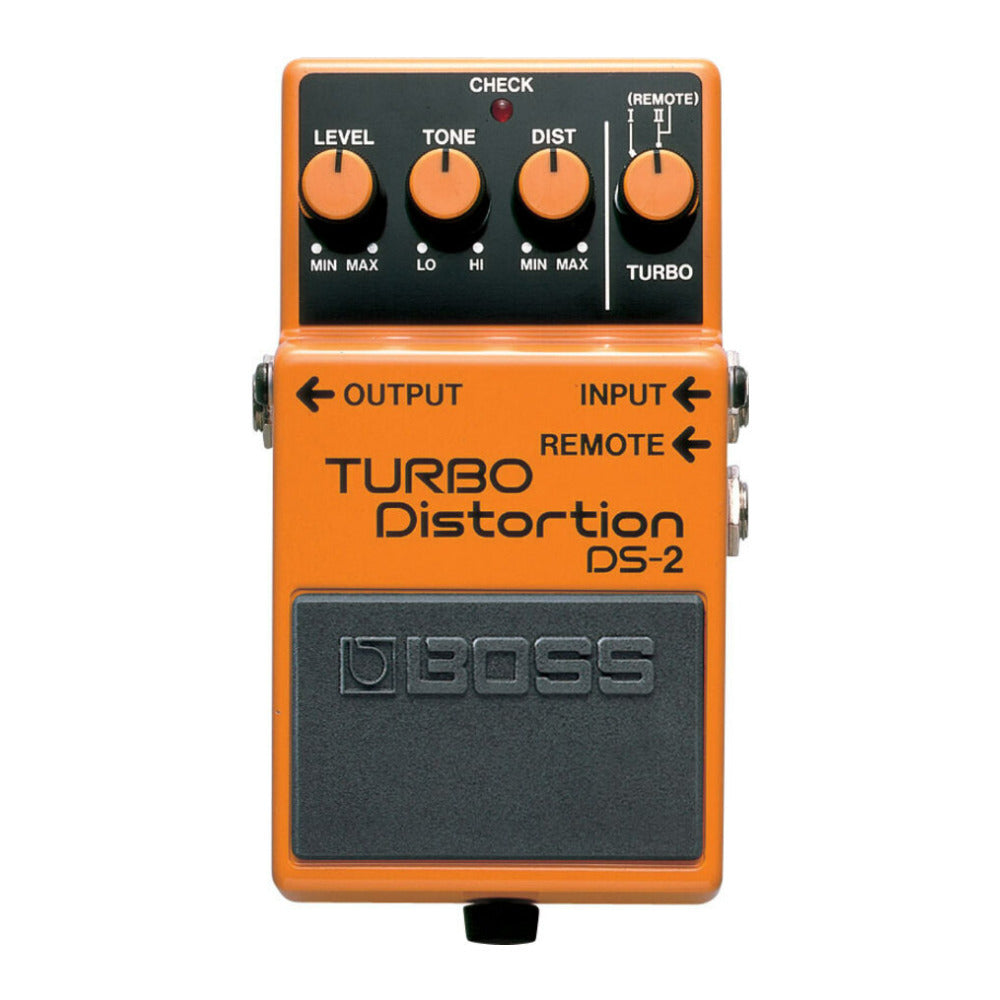 BOSS DS-2 Turbo Distortion Pedal with Twin Modes and Built-In Remote Jack