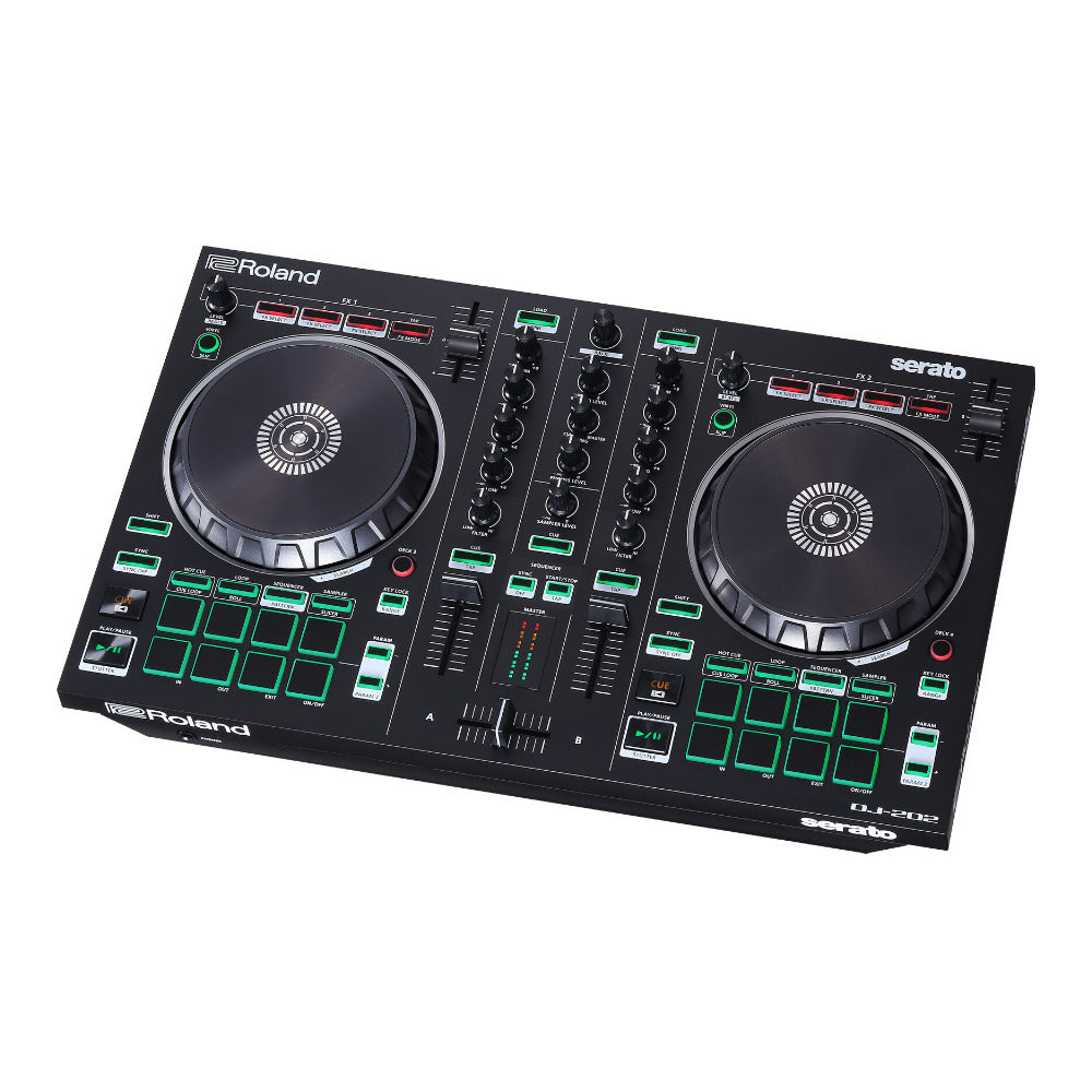 Roland DJ-202 Lightweight Design Two-Channel Four-Deck Serato DJ Controller (Open Box)