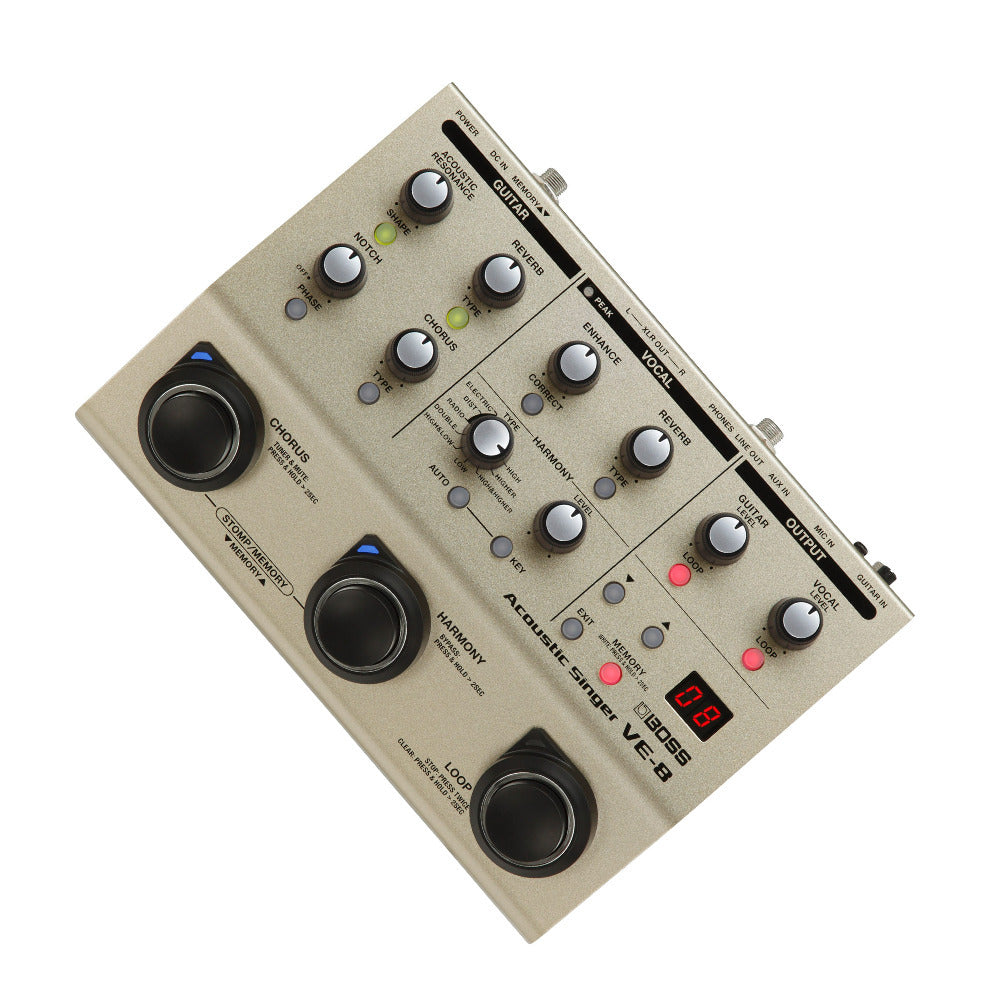 BOSS VE-8 Guitar Channel Create Harmonies Simple to Use Acoustic Singer Pedal