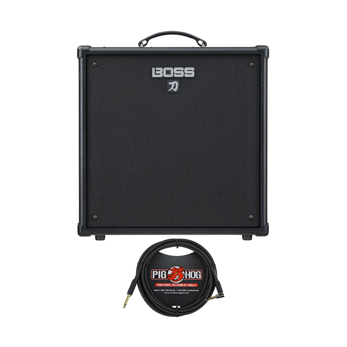 Boss Katana-110 Bass 1 x 10-inch 60-Watt Portable Class AB Power Amp Bundle